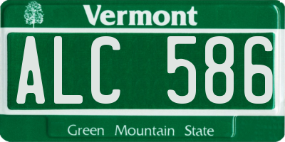 VT license plate ALC586