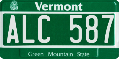 VT license plate ALC587