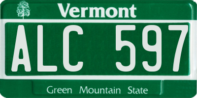 VT license plate ALC597