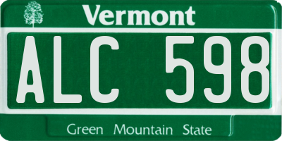 VT license plate ALC598