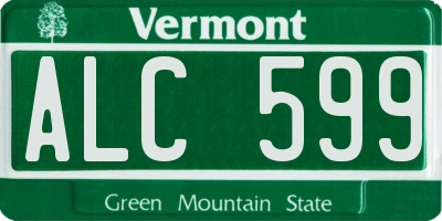 VT license plate ALC599