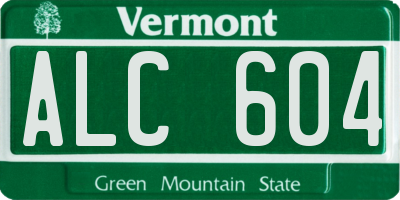 VT license plate ALC604