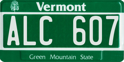 VT license plate ALC607