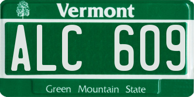 VT license plate ALC609