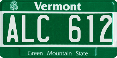 VT license plate ALC612