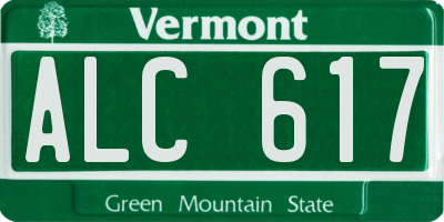 VT license plate ALC617