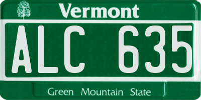 VT license plate ALC635