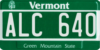 VT license plate ALC640