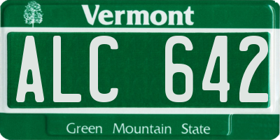 VT license plate ALC642