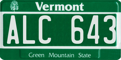 VT license plate ALC643