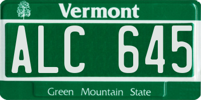 VT license plate ALC645