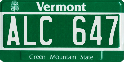 VT license plate ALC647