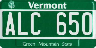 VT license plate ALC650