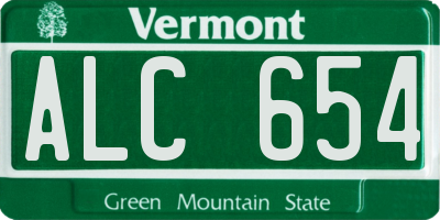 VT license plate ALC654