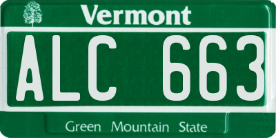 VT license plate ALC663