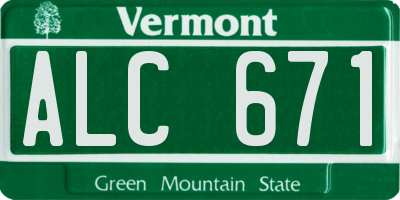 VT license plate ALC671