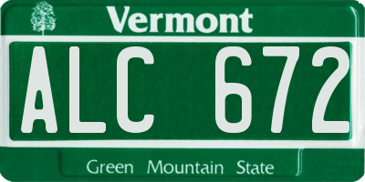 VT license plate ALC672
