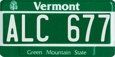 VT license plate ALC677