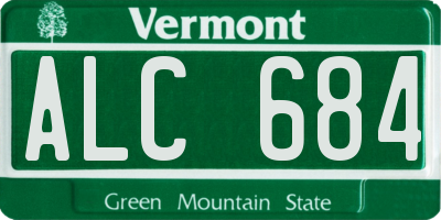 VT license plate ALC684