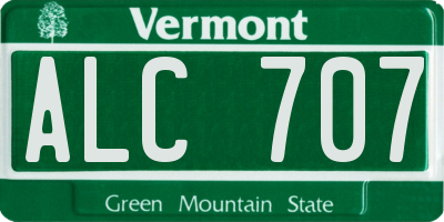 VT license plate ALC707