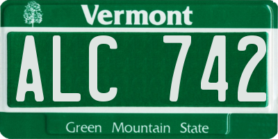 VT license plate ALC742