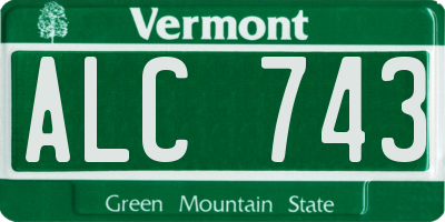 VT license plate ALC743
