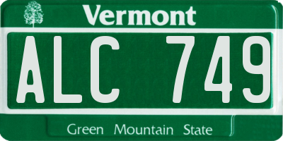 VT license plate ALC749