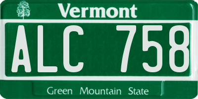 VT license plate ALC758