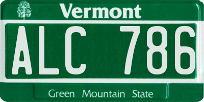 VT license plate ALC786