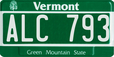 VT license plate ALC793
