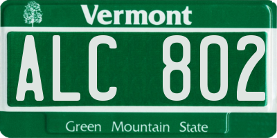 VT license plate ALC802