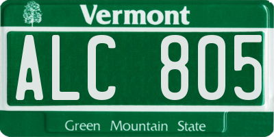 VT license plate ALC805