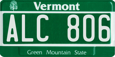 VT license plate ALC806