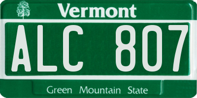 VT license plate ALC807