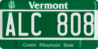 VT license plate ALC808