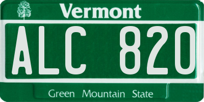 VT license plate ALC820