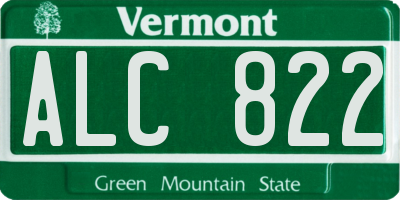VT license plate ALC822