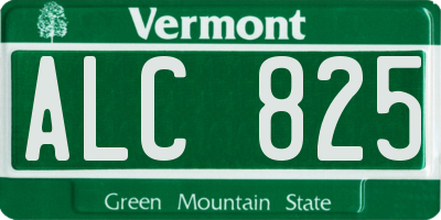 VT license plate ALC825