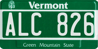 VT license plate ALC826