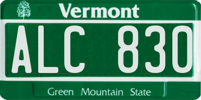 VT license plate ALC830