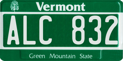 VT license plate ALC832