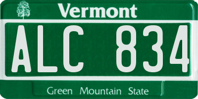 VT license plate ALC834