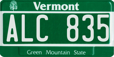 VT license plate ALC835