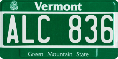 VT license plate ALC836