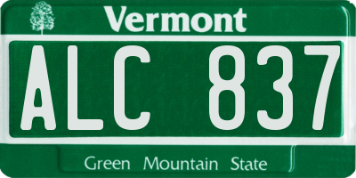 VT license plate ALC837