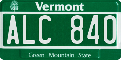 VT license plate ALC840