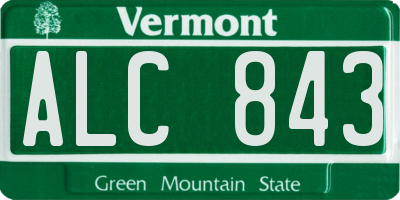 VT license plate ALC843