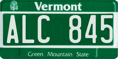 VT license plate ALC845