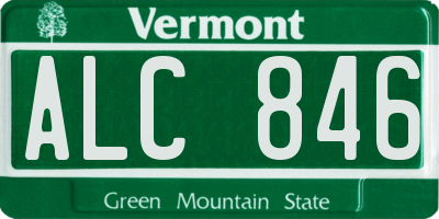 VT license plate ALC846