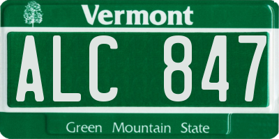 VT license plate ALC847